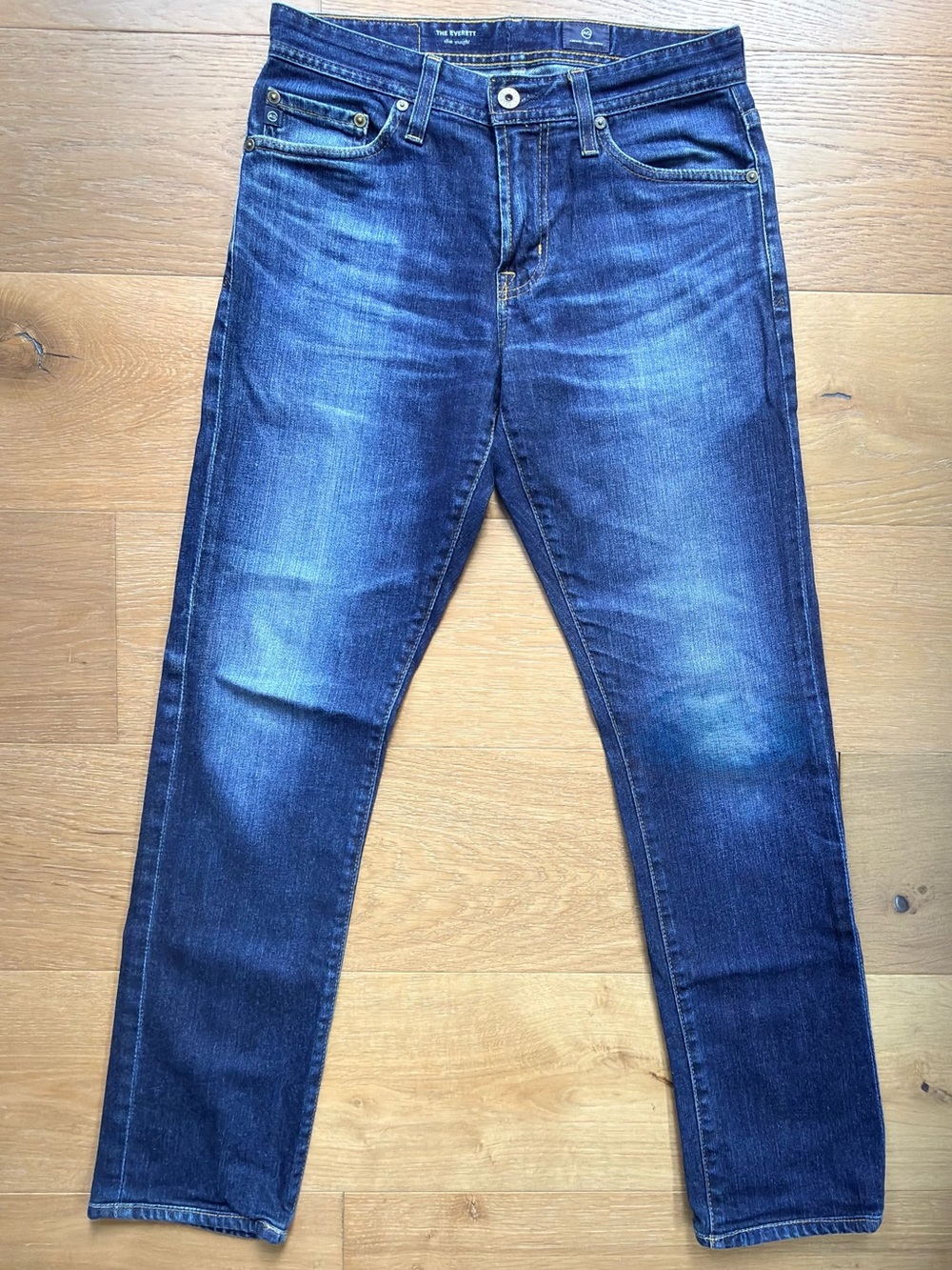 AG Adriano Goldschmied Everett Slim Straight Jeans Mens 28x34 Dark Wash EUC